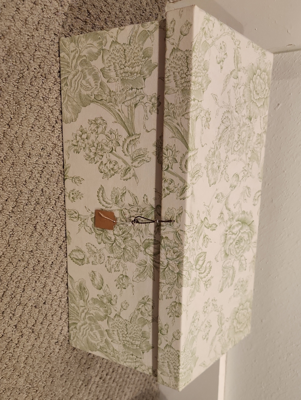 Floral Green and White Decorative Jewelry Box - Home Wall Decor